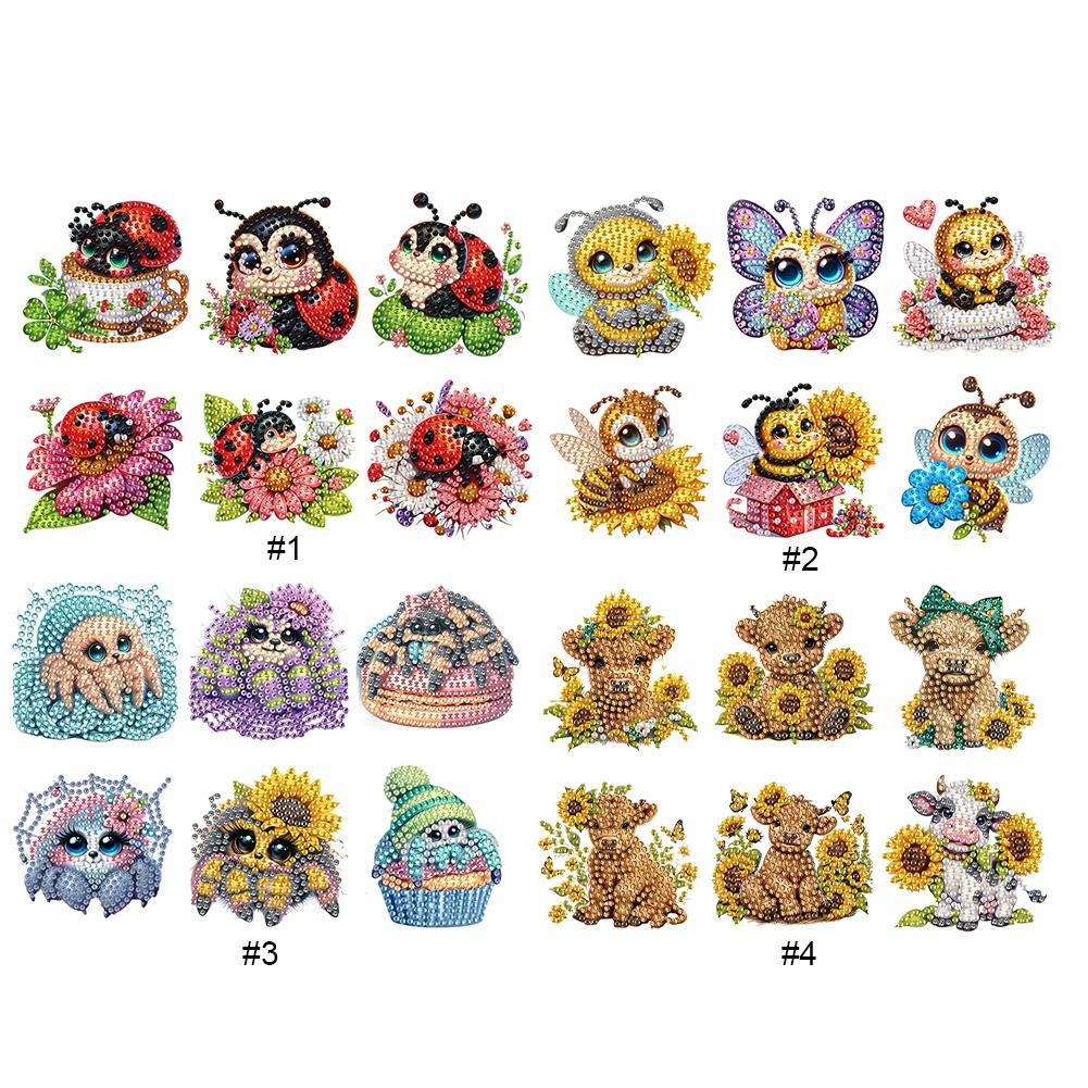 6Pcs Acrylic Bee Diamond Painting Refrigerator Magnet Diamond Painting Fridge Magnet DIY Fridge Stickers for Fridge Whiteboards