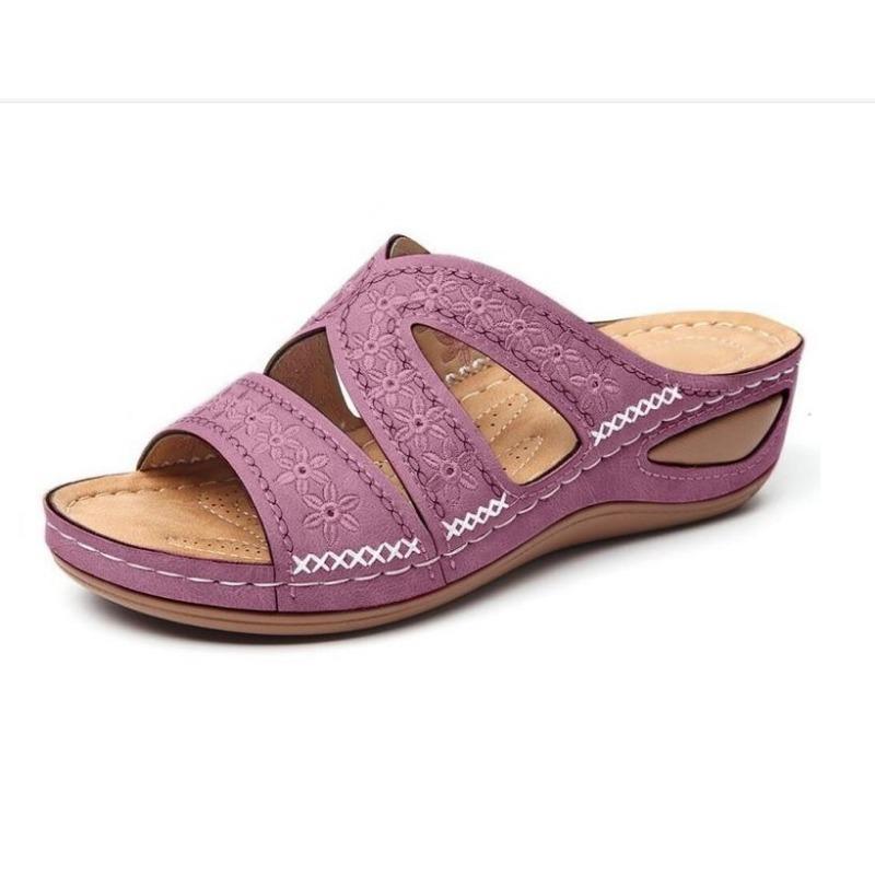 

Sandals platform shoes multi-color embroidered sandals women s shoes women s slope heel fish 35