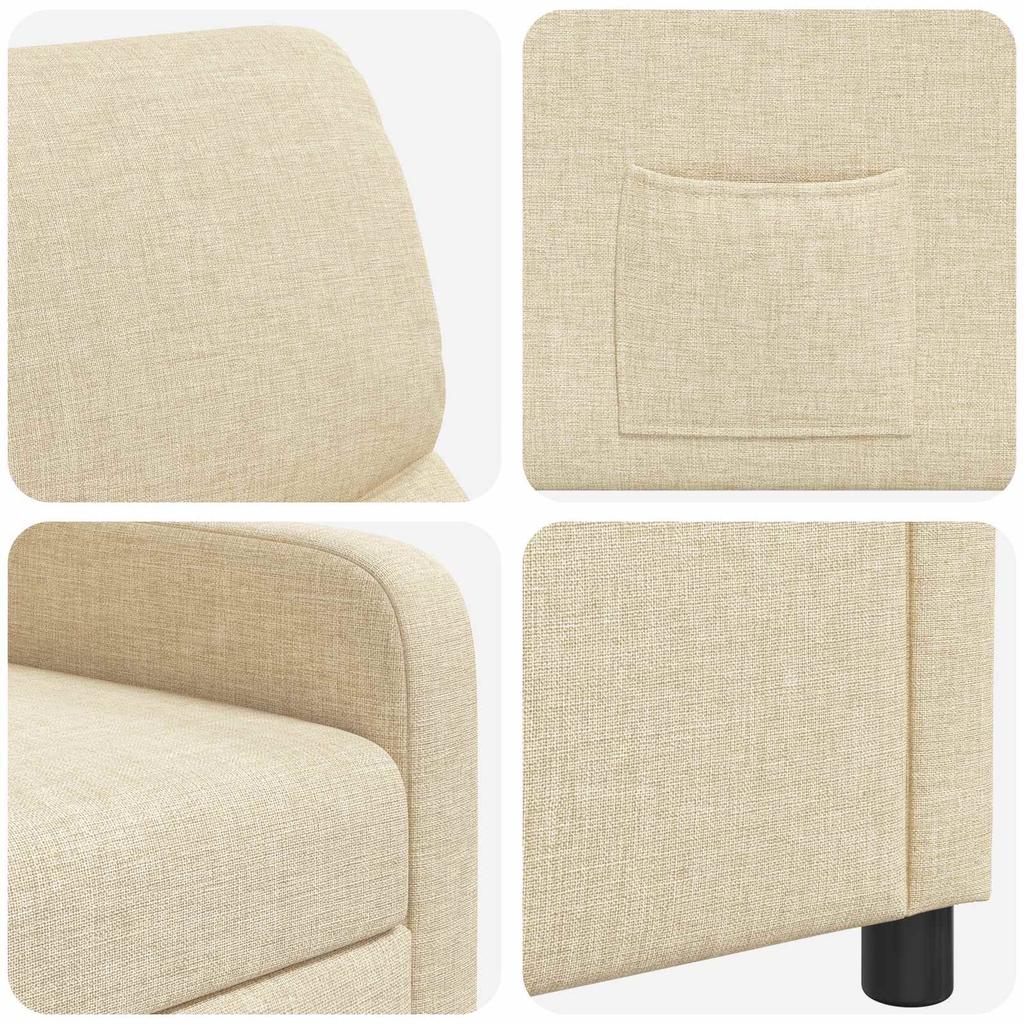 Recliner Chair Cream Polyester