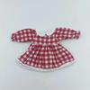Handmade Printed Dresses For 1/11 OB11 Dolls Short Sleeve Outfits Dresses Fashion Doll Clothes Skirt For 1/12 BJD Dolls Tops