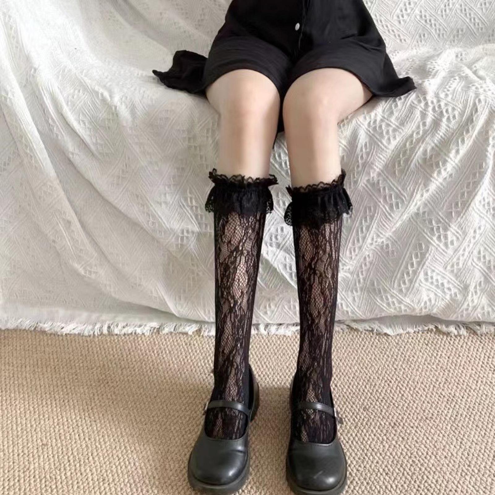 

Summer Lace Desire Stockings Women s Leg Socks Contrasting Ultra-thin Black Border one size