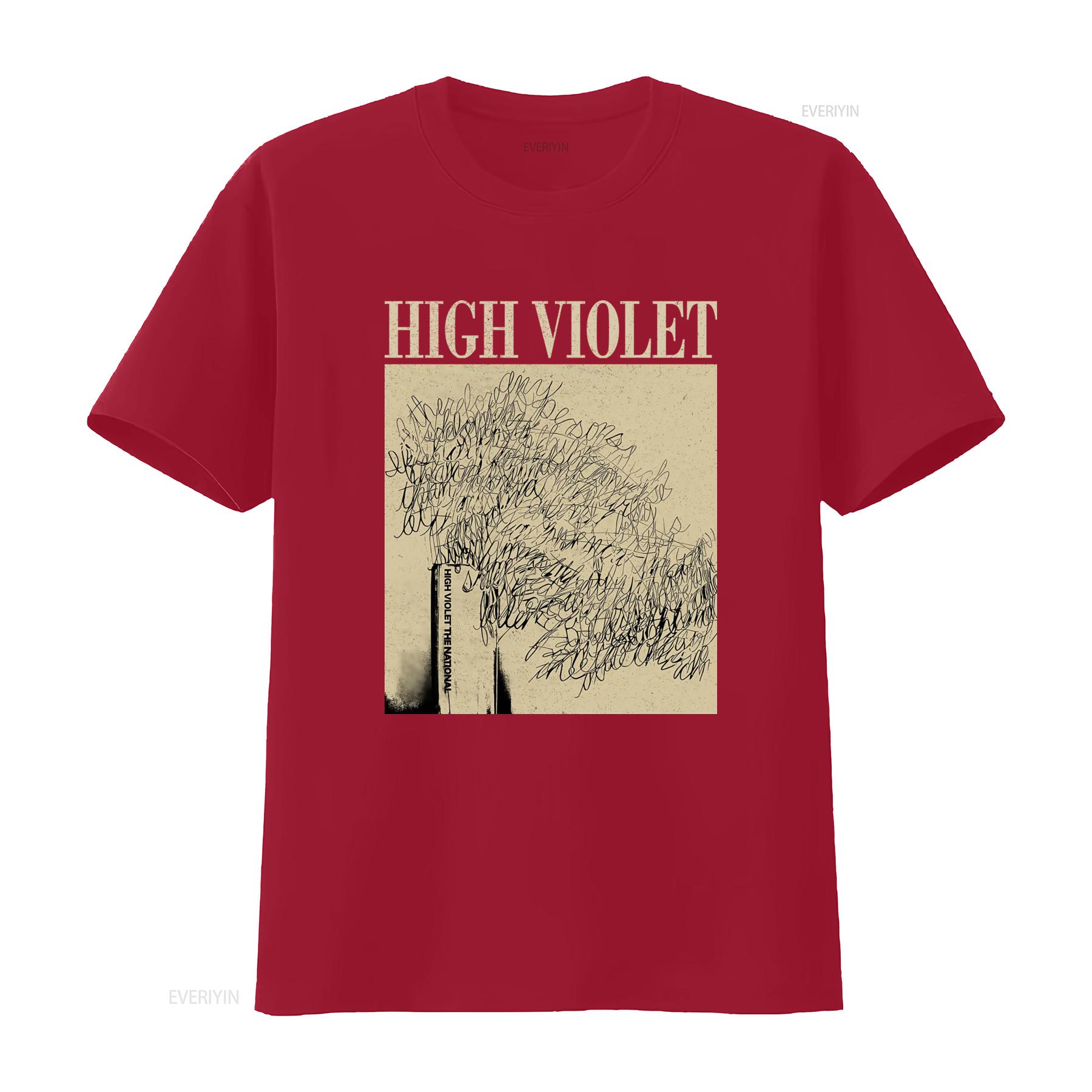 High Violet The National Band Music Vintage Midcentury Minimalist T Shirt Retro Style Print vintage Washed Versatile Stylish S