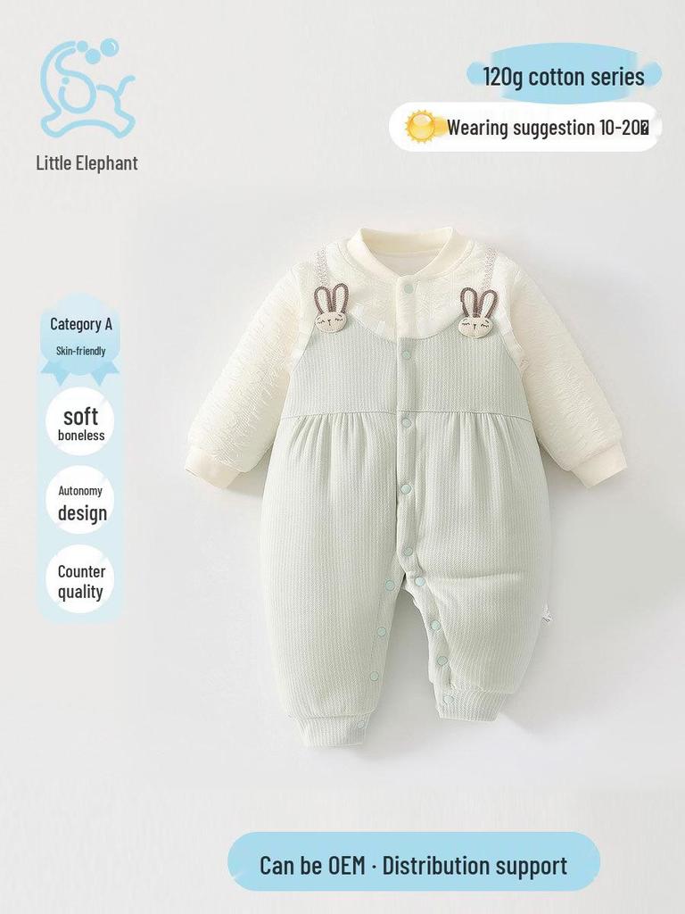 Sleepy Bunny Newborn Onesie - Pure Cotton, 120g, Winter Wear