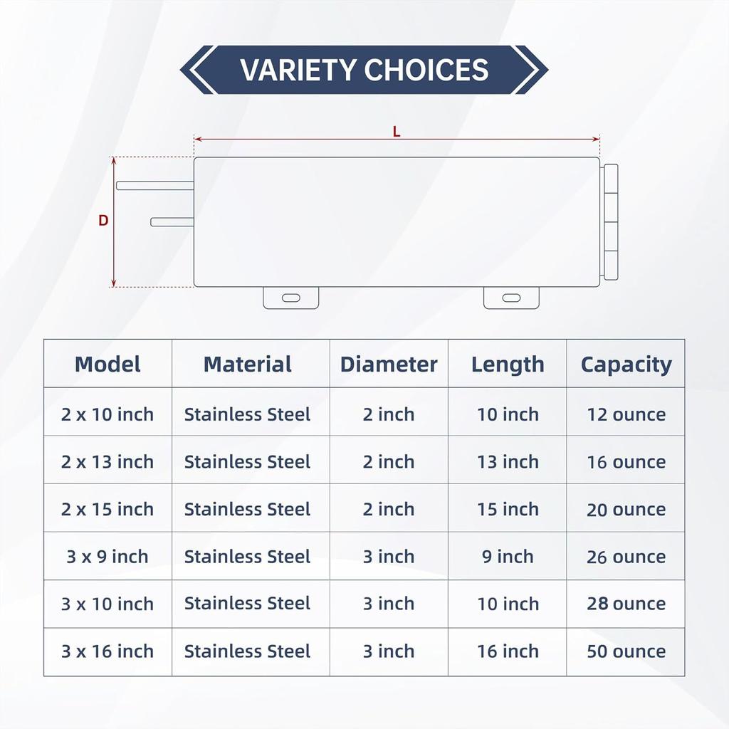 Radiator Coolant Over Flow Puke Tank Can 2 X 10 Inch Polished Stainless Steel 12 OZ 2'' X 10''