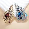 Fashion Rhinestone Crystal Plants Leaf Brooches For Women Clothing Coat Jewelry Accessries Gifts