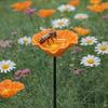 Kreativer tragbarer Bienen-Wasserspender Harzblumen-Trinkbrunnenhalter Vogeltränke Vogelbadständer Gartendekoration