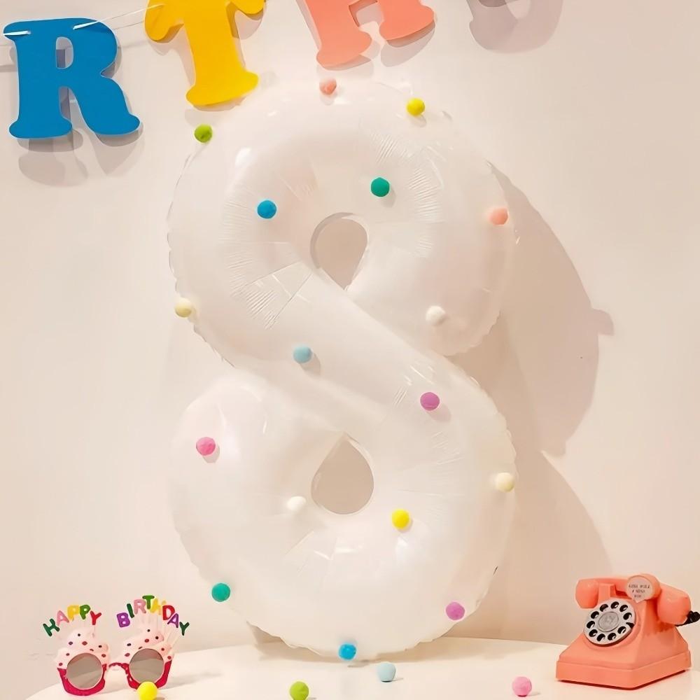 White Aluminum Foil Balloons 32 Inch Balloons Set New Birthday Party Decorations Birthday Party Number 8