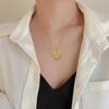 Ancient Style Love Personality Minimalist Wind Furnace Real Gold Necklace Female Collarbone Chain
