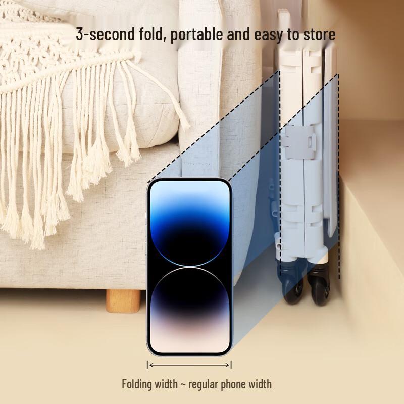 Deli Foldable Rolling Storage Crate with Pull Handle