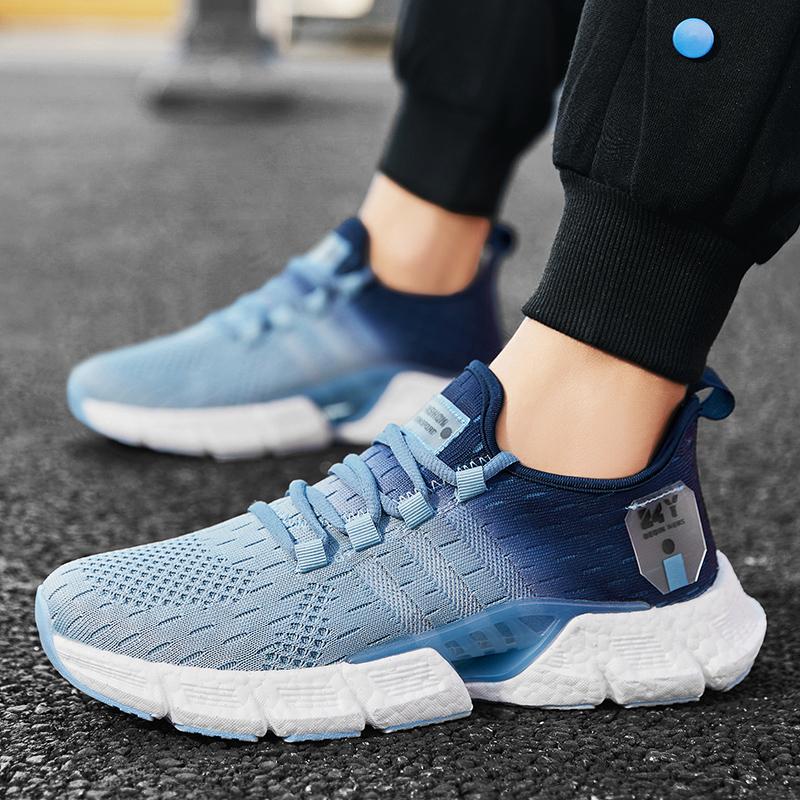 Running Shoes Men Luxury Design Mesh Breathable Casual Flat Walking Shoes 2024 Trendy Lace-up Comfortable Original Sneakers Man