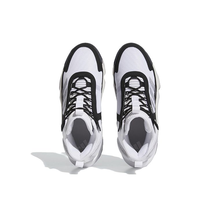 Adidas Adizero Select Fashion Versatile Non-Slip Durable Lightweight Mid-Top Basketball Shoes Unisex Sneakers White Black Silver IE9322