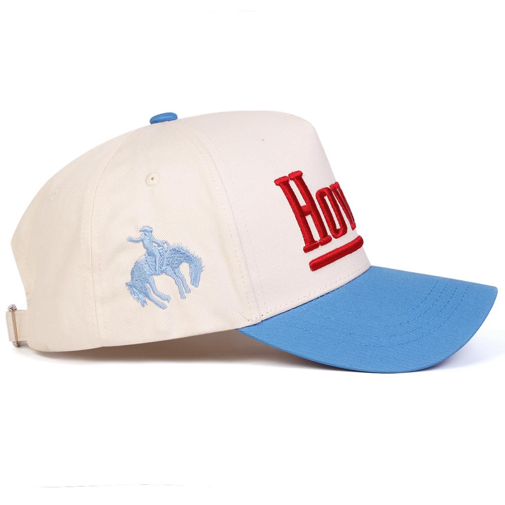 Pánská pětidílná baseballová čepice patchwork s výšivkou nápisu HOWDY, venkovní nastavitelná sluneční clona, volnočasový klobouk, jaro, podzim, cestování, turistika, plážová dovolená