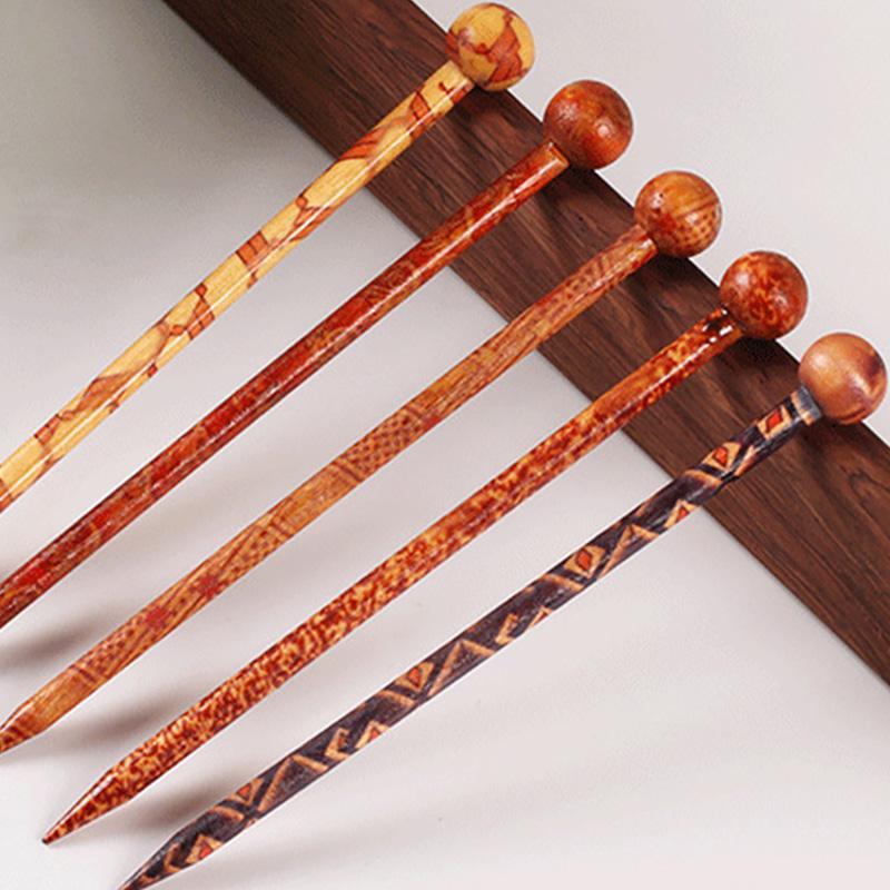 Buy 6Pcs Headwear Chinese Hair Stick Women's Wooden Hairpins Flower