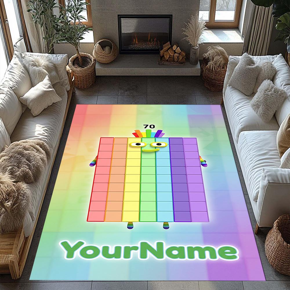 Numberblocks Customize Text Floor Rug Office Rug Design for Living Rooms Dining Room Study room Playrooms Antislip Carpet Anime Office Decor