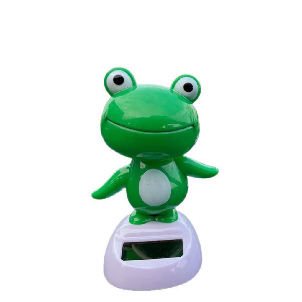 Solar Dancing Cute Green Shaking Head Figure Toys Funny Solar Powered Dancing Figurines Toys Ornament For Home Car Dashboard Decoration