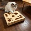Boîte de lime à ongles pour chat Boîte à jouets Puzzle d'enrichissement en bois Jouet Griffoir interactif Intérieur Comprend du papier de verre pour le soin des chats Stimulation mentale Griffoir
