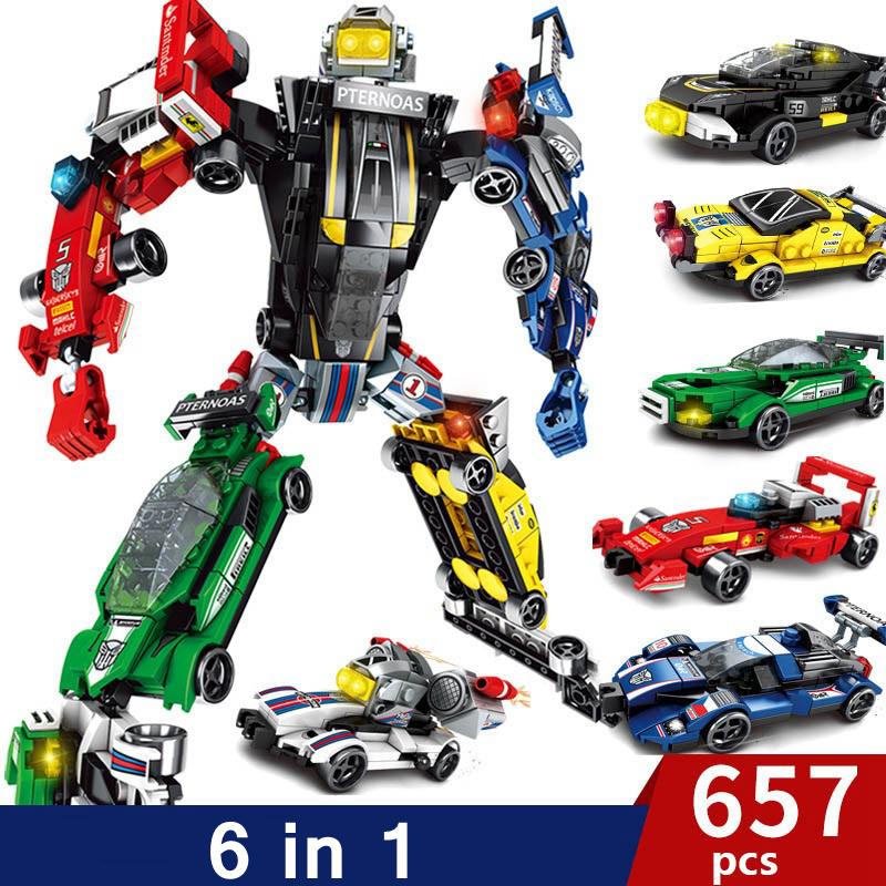 

Трансформация 6 в 1, городской полицейский динозавр, меха, деформация, робот-охранник, набор просветляющих блоков, детское образовательное здание 103087