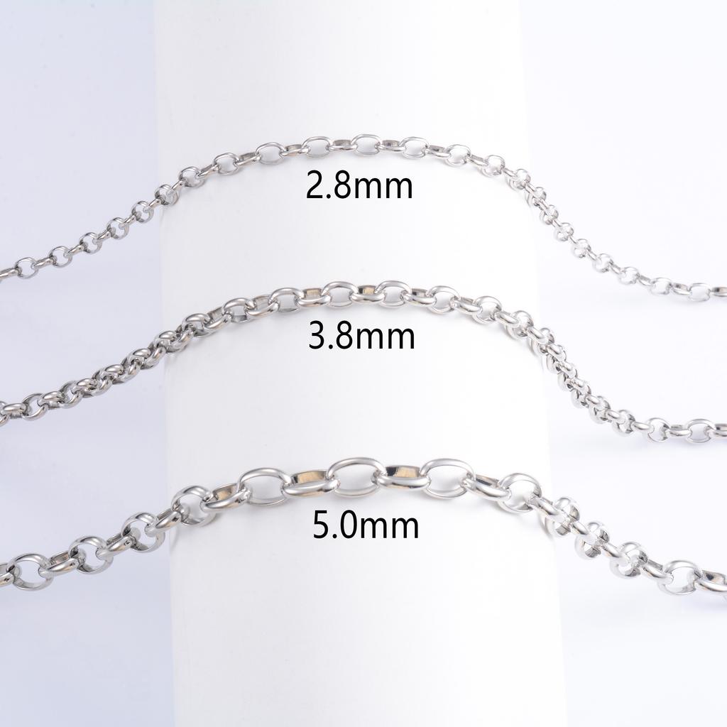 316L Edelstahl Oval O-Gliederkette am Halsband Rolo Halskette für Damen Herren Choker Silber Schmuckherstellung Zubehör