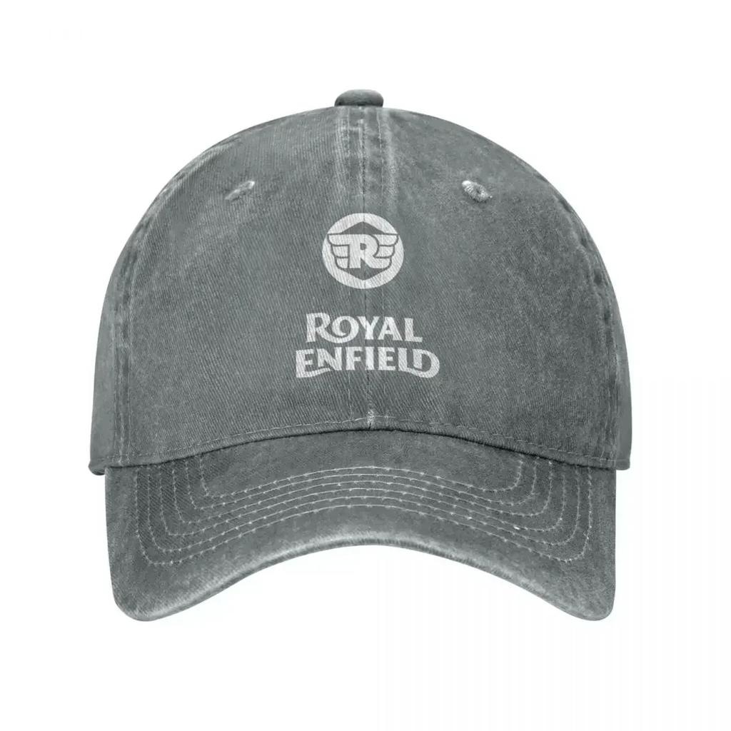 Royal Enfields Logo Baseball Caps Vintage Distressed Denim Motorcycle Race Snapback Cap Unisex Outdoor Summer Adjustable Fit Hat