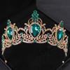 Grønne Krystall Tiaraer og Kroner Pannebånd for Kvinner Fest Strass Krone Brud Bryllup Hårpynt Smykker Krone Tiara