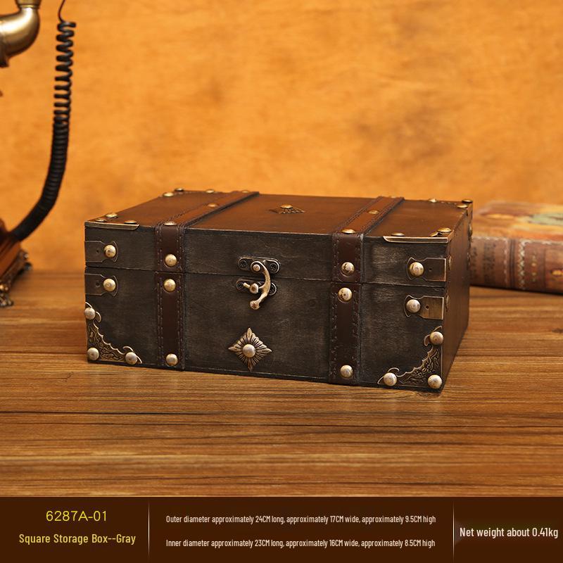 Vintage Lockable Wooden Jewelry and Storage Box with Password, Treasure Chest Escape Room Prop, Republic of China Collection Box