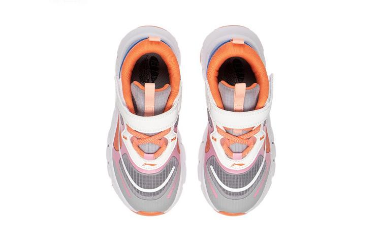 Li Ning YOUNG Slip Resistant Cushioning Abrasion Resistant Kids Lifestyle Shoes Gray Pink White YKNS028-2