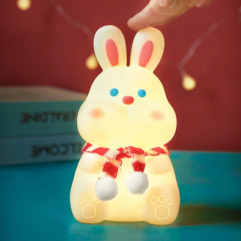 Rabbit Silicon Silicon Night Light Type-C Charging Colorful Remote Control Patches Following Sleeping