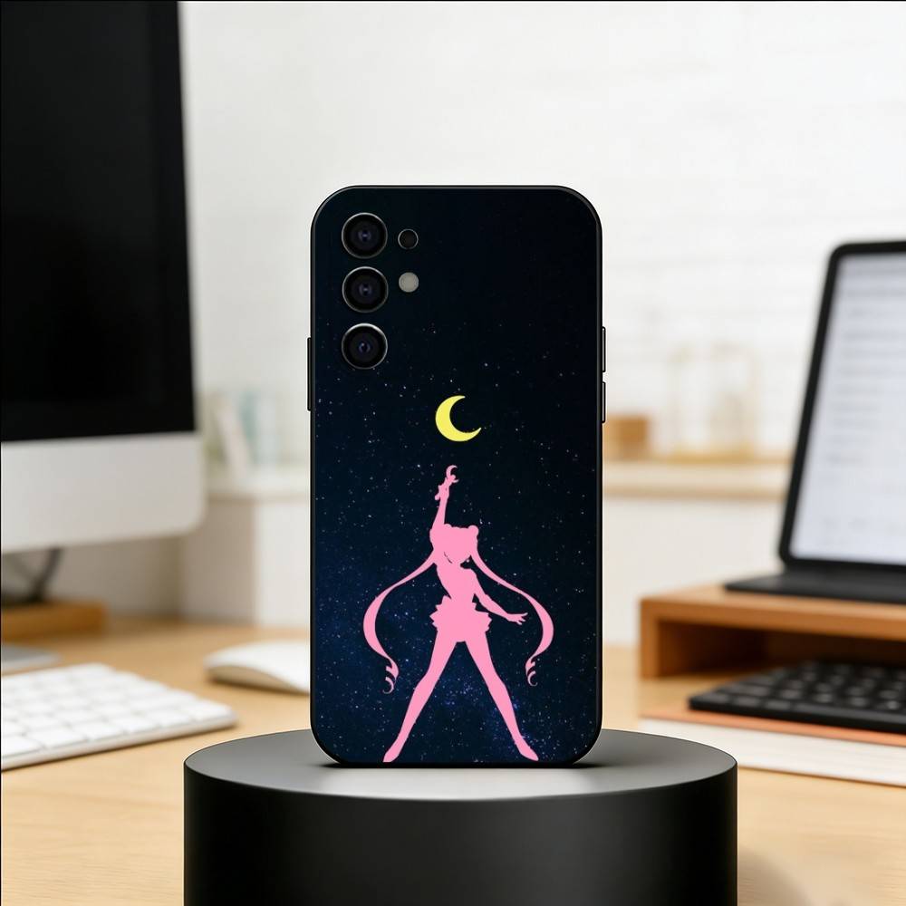 S-Sailor M-Moons Phone Case For Samsung S25,S24,S21,S22,S23,S30,Ultra,S20,Plus,Fe,Lite,Note,10,Black Cover