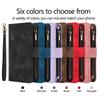 Peněženka 9 slotů na karty Flip Zipper Kožené pouzdro pro iPhone 16 15 Plus 14 13 12 11 Pro Max XR X Samsung S24 S23 S22 S21 Ultra Plus FE A15 A55 A14 A34 A54