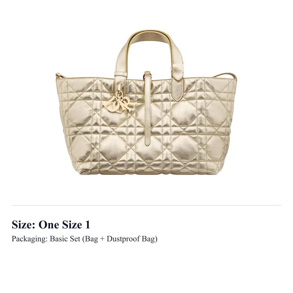 DIOR Toujours Calfskin Native Bag, One Shoulder Handbag Medium Women's Gold M2821ONRU-M25J