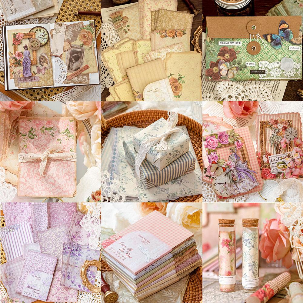 30Pcs/Bag Various Styles Vintage Material Paper Decorative Diary Album DIY Scrapbooking Handmade Background Papers Craft Supply
