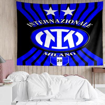 FC Inter Milan Logo Tapestry for Bedroom Aesthetic Classroom Tapestries Wall Hanging for Living Room Dorm Office,Ideal Creative Gift