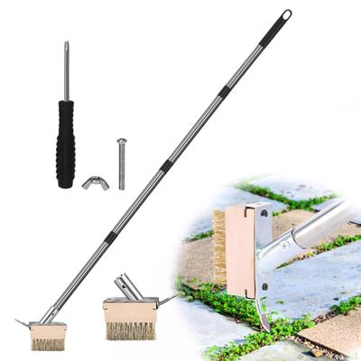 Manual Crevice Weeding Brush Cleaning Tool for Pavers Decks Patios
