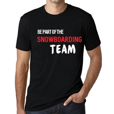 Чоловіча вінтажна футболка з графічним малюнком Be Part of the Snowboarding Team насичений чорний білий текст