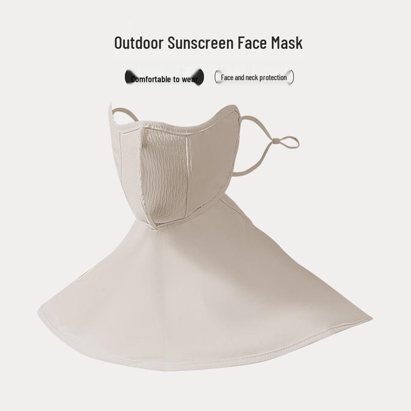 Ice Silk Face Mask for Women, Breathable Mesh, UV Protection, Lightweight, Cooling, Ear Loop, Sun Protection for Neck and Eye Corners.