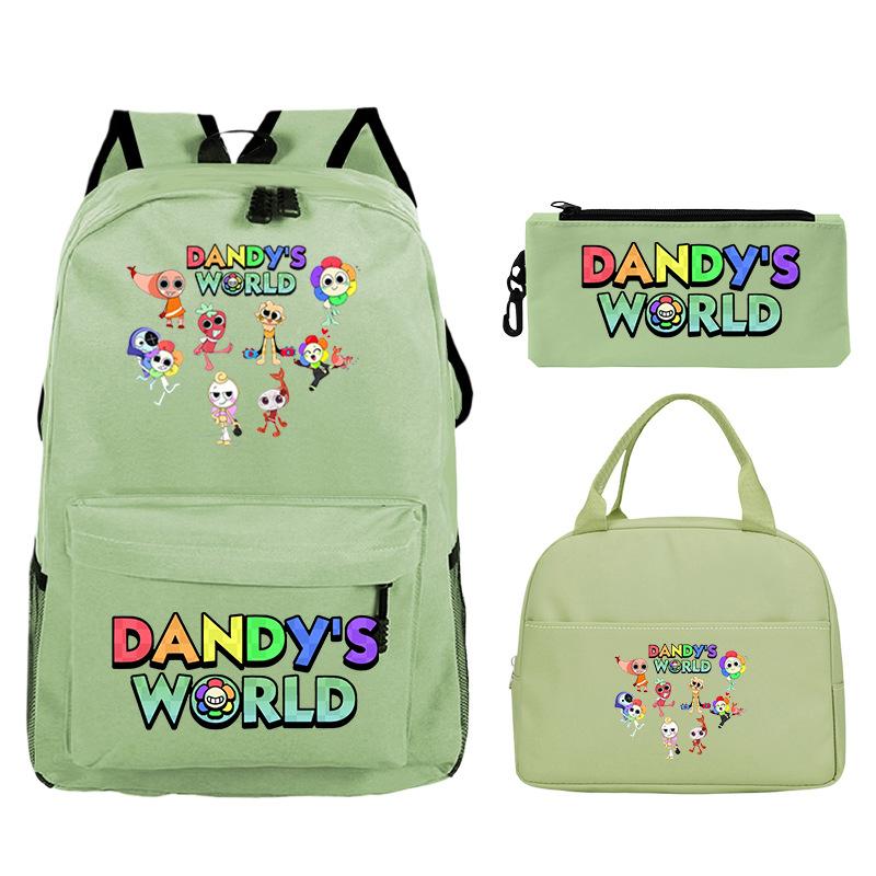 Dandy's World Game Merchandise Printed Primary and Secondary School Schoolbag Three-piece Set Foreign Trade Popular Children's Backpack