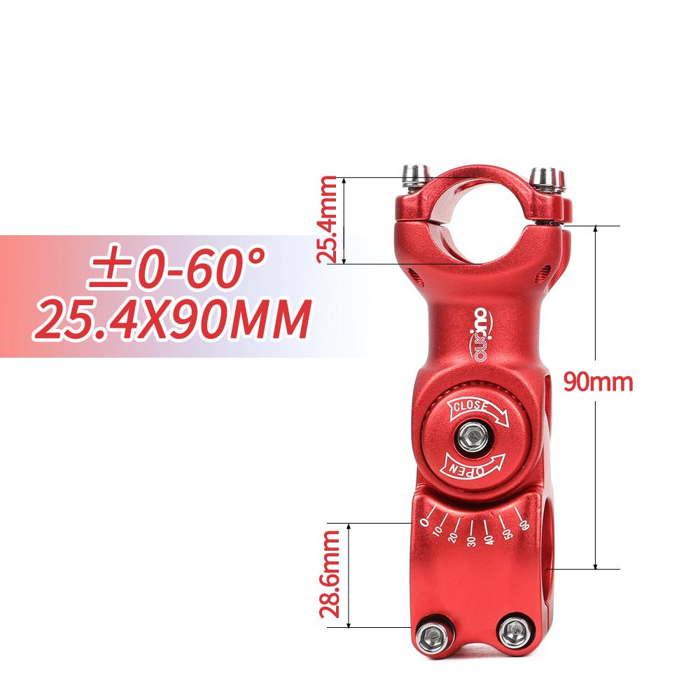 Verstellbarer MTB-Vorbau 0-60 Grad Verstellbarer Vorbau 25,4/31,8 mm Fahrradlenkererhöhung 90-130 mm Bunter Vorbau Fahrradteile