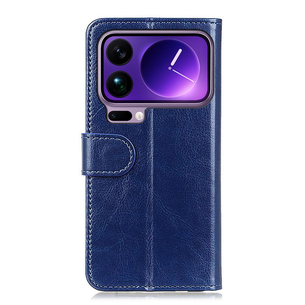 For Xiaomi 17 Pro Case Crazy Horse Texture PU Leather Phone Stand Cover