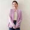 Women's Cashmere Double Zipper Stand Collar Cardigan - Thick Loose Knitwear for Autumn
