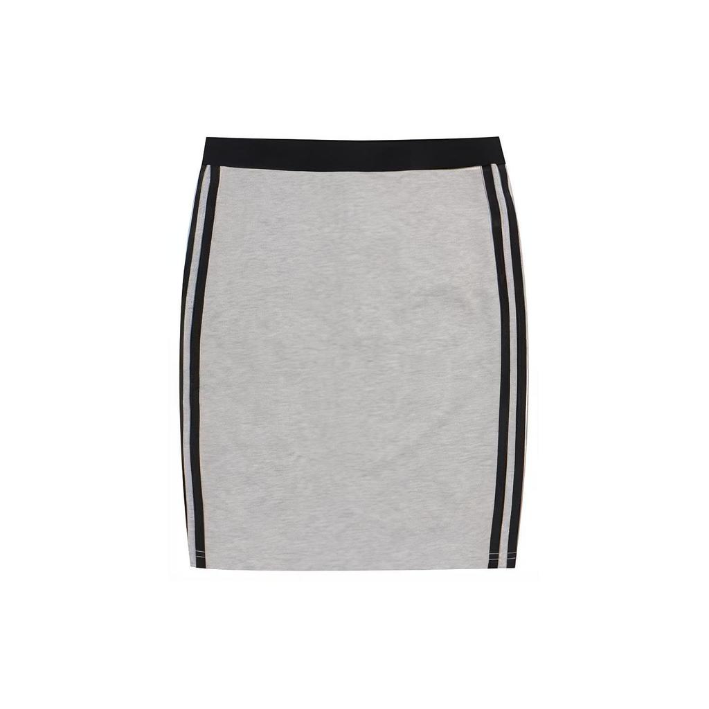 Adidas Neo Classic Three Stripe Sports Bodycon Casual Skirt Women Skirts Gray BK8075