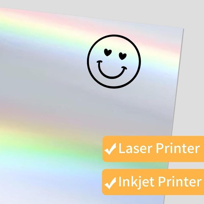 A4 Inkjet Sticker Paper Holographic Diamond Vinyl Waterproof Self Adhesive Printable Sheets Craft Label Decal Printing Supplies