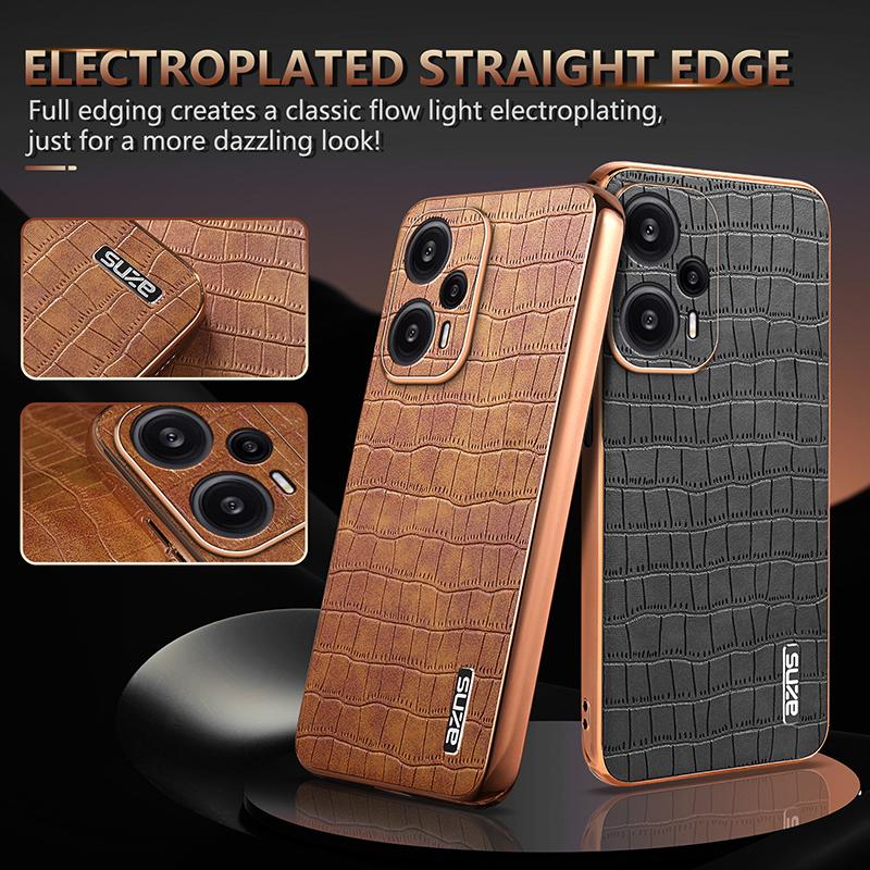 For Xiaomi Redmi Note 12 Turbo/Poco F5 5G Case Electroplating PU+TPU Phone Cover
