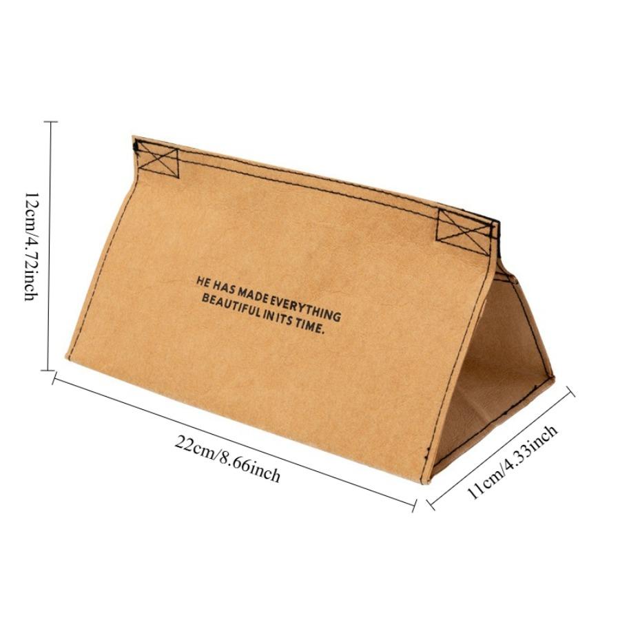 Household Kraft Paper Tissue Box Leather Tissue Storage Cover Kitchen Paper Drawer Bedroom Desktop High-end Decoration Box
