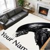 Crystal Velvet Rug Custom Name Text, Soft Non Slip Floor Mat Home DecorAlien Xenomorph