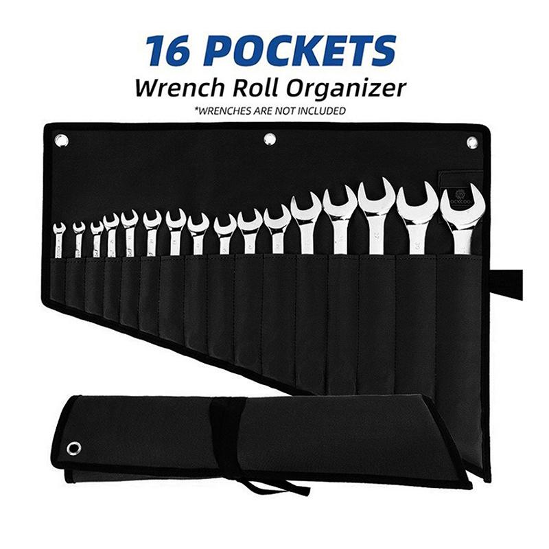 Органайзер для ключів, Сумка-рулон для інструментів – 16 кишень, Водонепроникна Оксфордська тканина, Органайзер-рулон для ключів для гаража, майстерні, домашнього ремонту