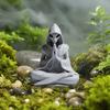 3D Printed Alien Meditation Statue, Zen Desk Decor Ornament, Cute Extraterrestrial Figurine for Home Office, Sci Fi Gift
