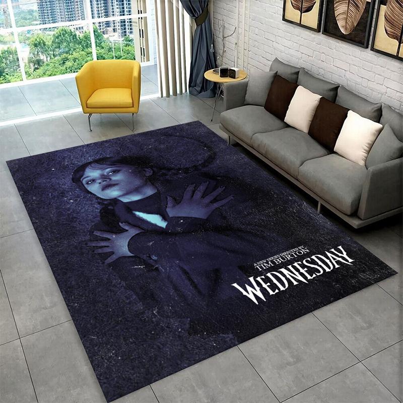 Tappeto Antiscivolo Classico W-Wednesday TV per Soggiorno, Camera da Letto, Sala Giochi, Tappeto Morbido per Pavimento Tappeto Arredamento Casa Tappeto Stanza Bambini Regalo