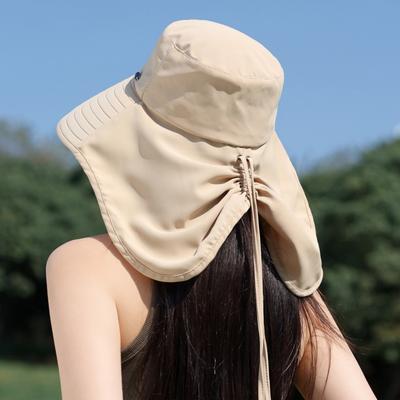 Sun Hat Women'S Ice Silk Eaves Shawl Shade Sunscreen Hat Neck Face Hat Outdoor Uv Protection Hat