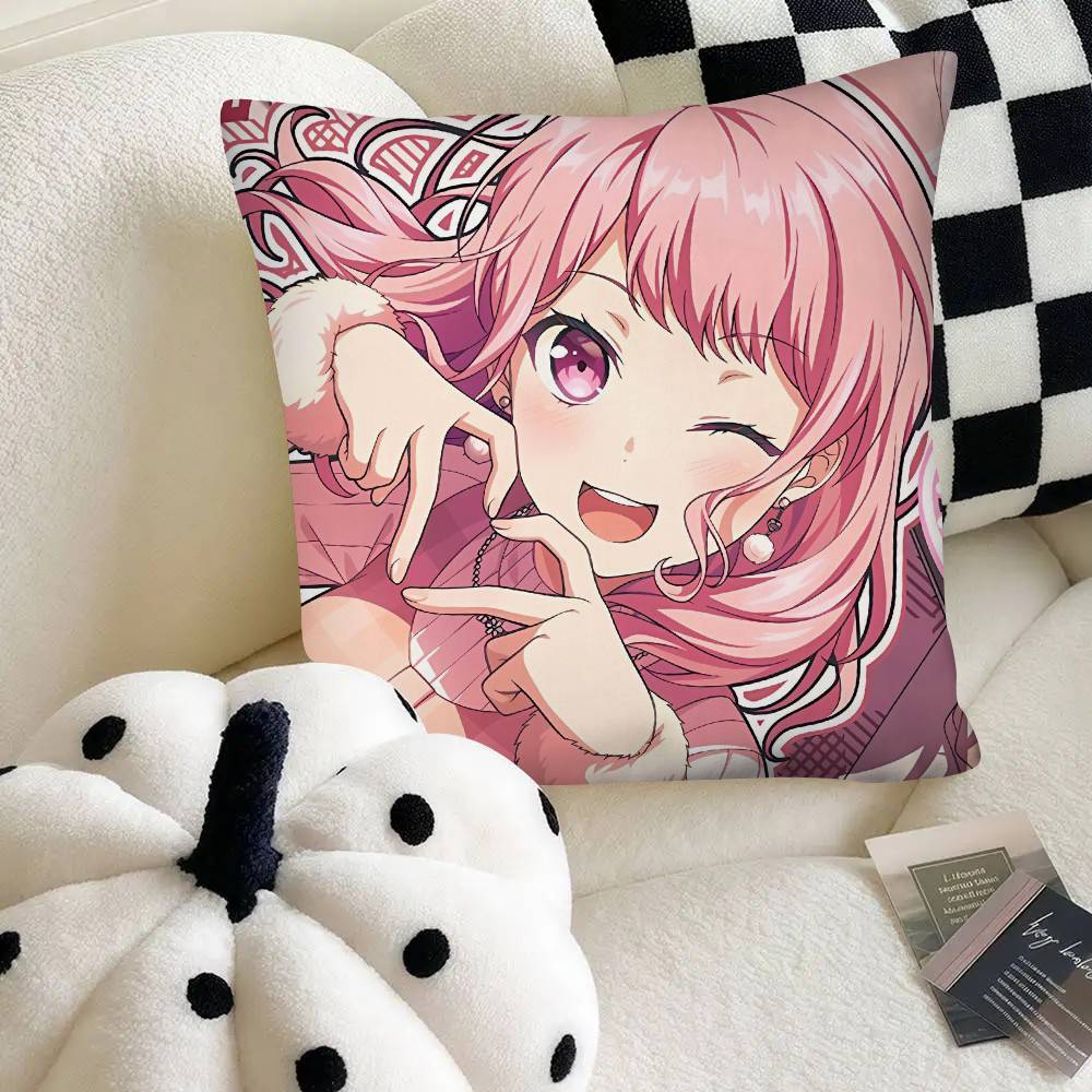 Cute Game Bang Dream Pillow Case Fashion Square Pillowcase Bedroom Sofa Room Ins Decoration Leisure
