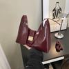 Niche High-end Women's Bag Fashion PU Shoulder Messenger Bag Light Luxury Solid Color Commuter Armpit Bag
